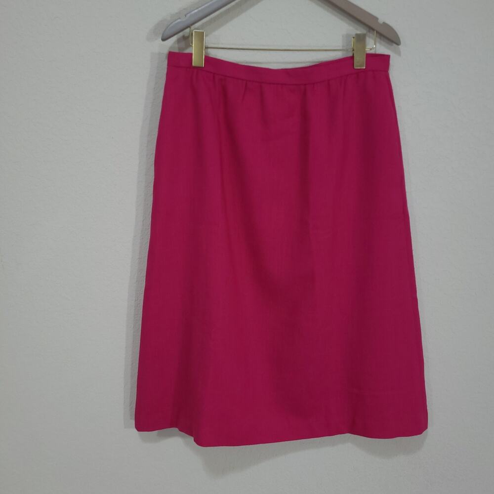 Vintage 90s Skirt Cross Country Fashions Womens XL Fuchsia Pink Office Bold